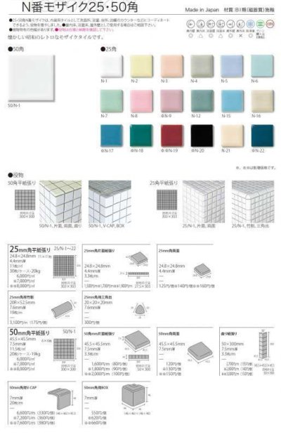 画像2: 昔からのタイル　２５ｍｍ角　コバルト色×クリーム色　市松貼り