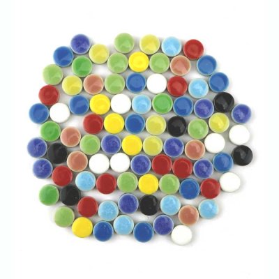 画像1: キュートな10ミリ丸タイル　11色MIX-100個