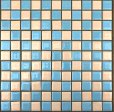 画像1: 【限定品】昔からのタイル　２５ｍｍ角　肌色×水色　市松貼り (1)