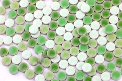 画像4: キュートな10ミリ丸タイル　緑色 4色MIX-240g