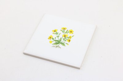 画像2: 【大特価】100角 花柄ポイントタイル 黄花