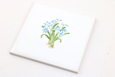 画像2: 【大特価】100角 花柄ポイントタイル 青花