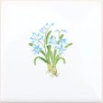 画像1: 【大特価】100角 花柄ポイントタイル 青花 (1)