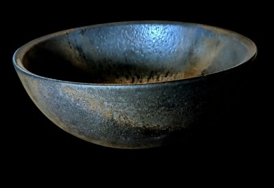 画像1: 【真山窯】陶芸手洗い鉢 アンティークブロンズ　（S）