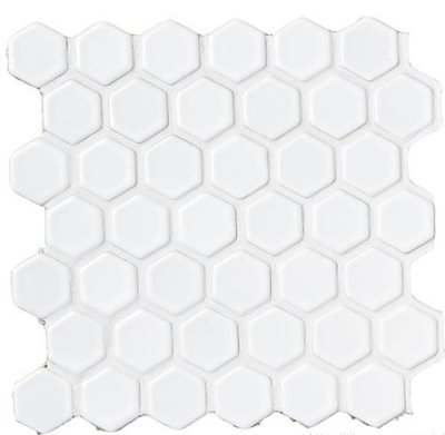 画像1: ヘキサゴン（六角）モザイク　【710B　白色艶なし】