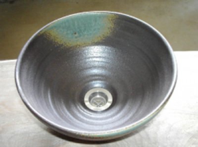 画像2: 真山窯　陶芸手洗い鉢　灰釉　２４ｃｍ　小