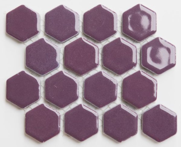 画像1: ヘキサゴン（六角）モザイク【602C 深紫】 (1)
