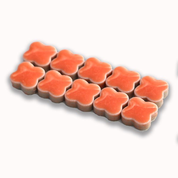 画像2: 10ミリクローバータイル バラ石 オレンジ24D (2)