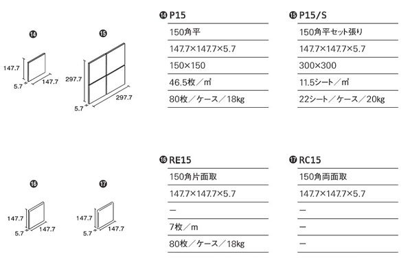 画像3: 150角 片面取 陶器質 RE15（P15シリーズ） (3)
