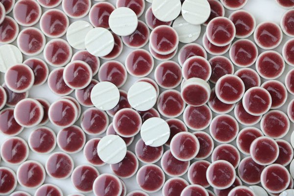 画像4: キュートな10ミリ丸タイル　バラ  2E (4)