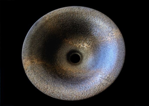 画像2: 【真山窯】陶芸手洗い鉢 アンティークブロンズ　（S） (2)