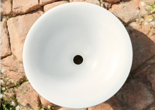 画像2: 【真山窯】陶芸手洗い鉢 マットホワイト（S） (2)