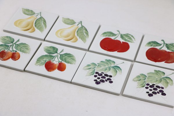 画像2: 大特価　100角 絵タイル　果物8枚セット (2)