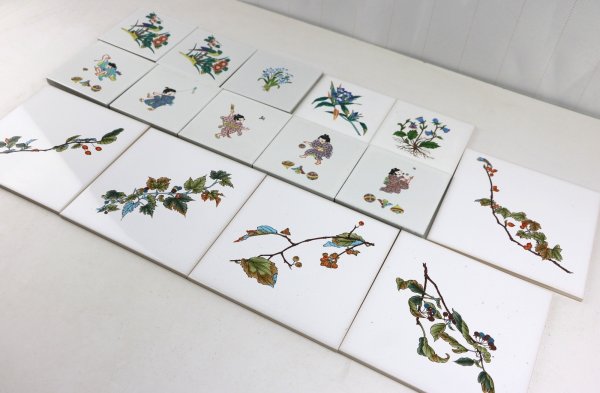 画像2: 廃番品　絵タイル　まとめ売り15枚セット (2)